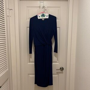 Anne Klein Navy Long Sleeve Dress